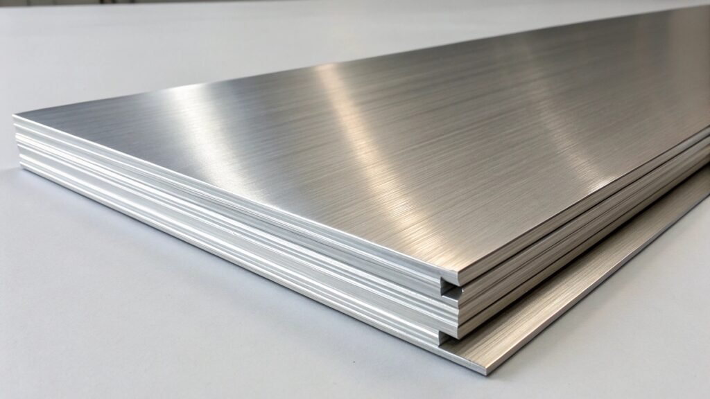 A forklift moving pallets of 6061 aluminum billets in a warehouse.